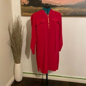 Faded Glory long sleeve red midi dress
